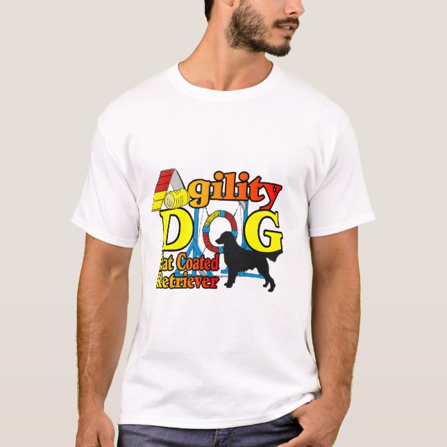 Flachbeschichtete Retriever-Agility-Geschenke T-Shirt (Vorderseite)