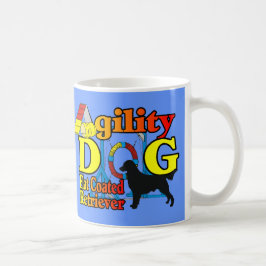 Flachbeschichtete Retriever-Agility-Geschenke Tasse