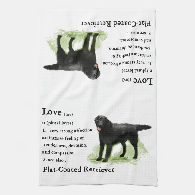 Flachbeschichtete Retriever Art Geschirrtuch (Vertikal)