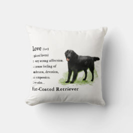 Flachbeschichtete Retriever Art Kissen