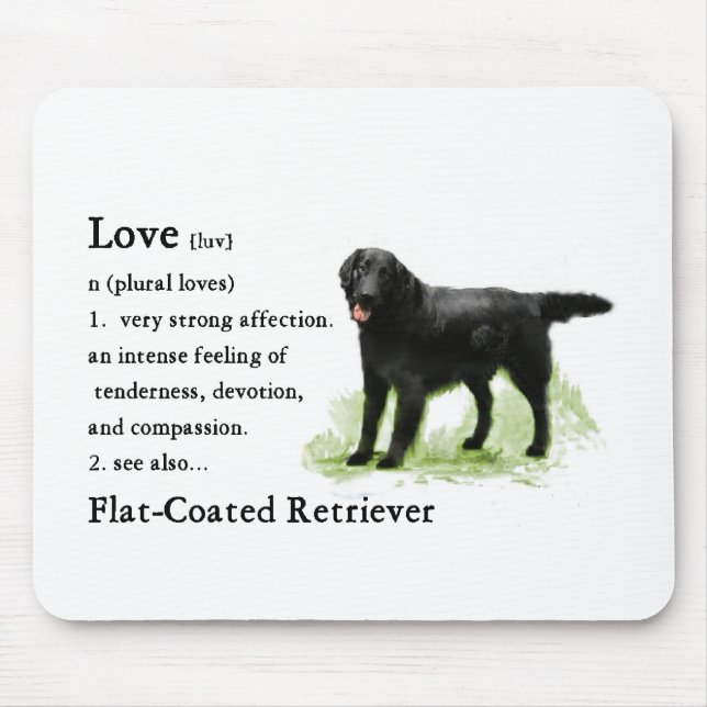 Flachbeschichtete Retriever Art Print Mousepad (Vorne)