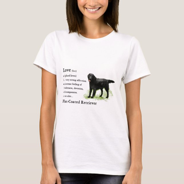 Flachbeschichtete Retriever Art Print T-Shirt (Vorderseite)