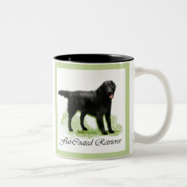 Flachbeschichtete Retriever Art Print Zweifarbige Tasse