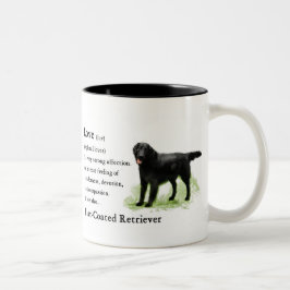 Flachbeschichtete Retriever Art Print Zweifarbige Tasse