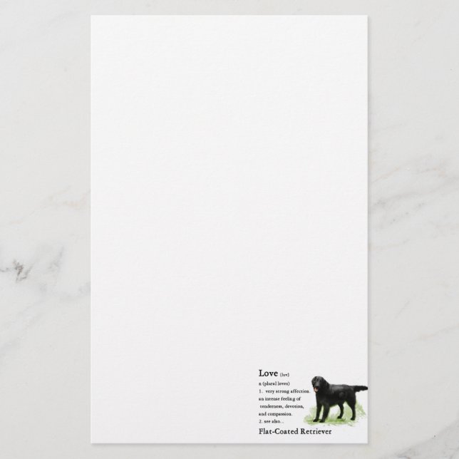 Flachbeschichtete Retriever Kunstgeschenke Briefpapier (Vorderseite)