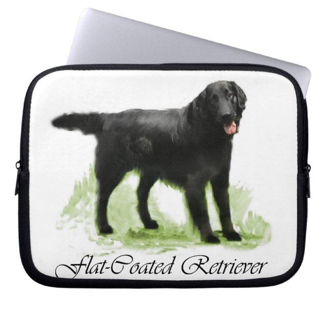 Flachbeschichtete Retriever Kunstgeschenke Laptopschutzhülle (Vorderseite)