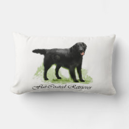 Flachbeschichtete Retriever Kunstgeschenke Lendenkissen