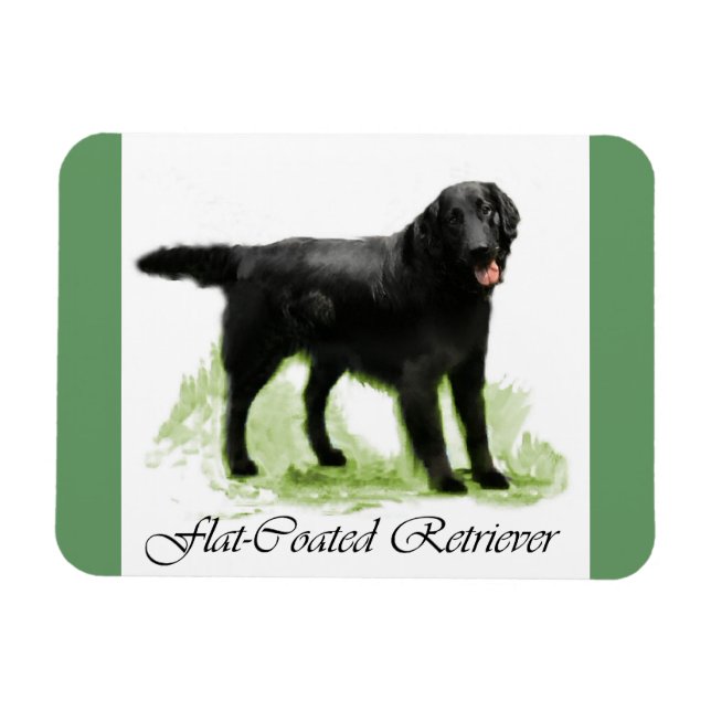 Flachbeschichtete Retriever Kunstgeschenke Magnet (Horizontal)