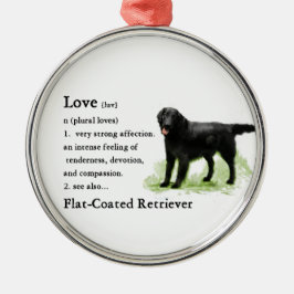 Flachbeschichtete Retriever Kunstgeschenke Silbernes Ornament