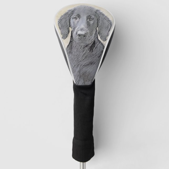 Flachbeschichtete Retriever-Malerei - Original Hun Golf Headcover (Vorderseite)