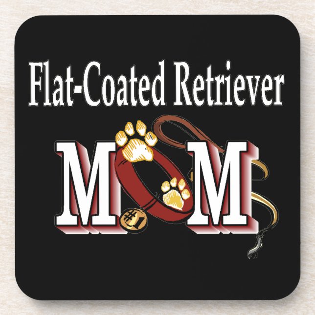 Flachbeschichtete Retriever-Mama Geschenke Untersetzer (Vorderseite)