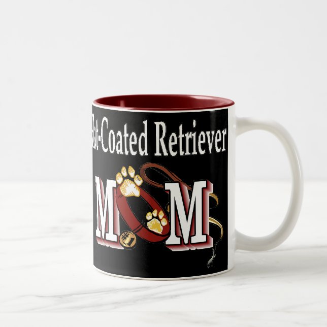 Flachbeschichtete Retriever-Mama Geschenke Zweifarbige Tasse (Rechts)