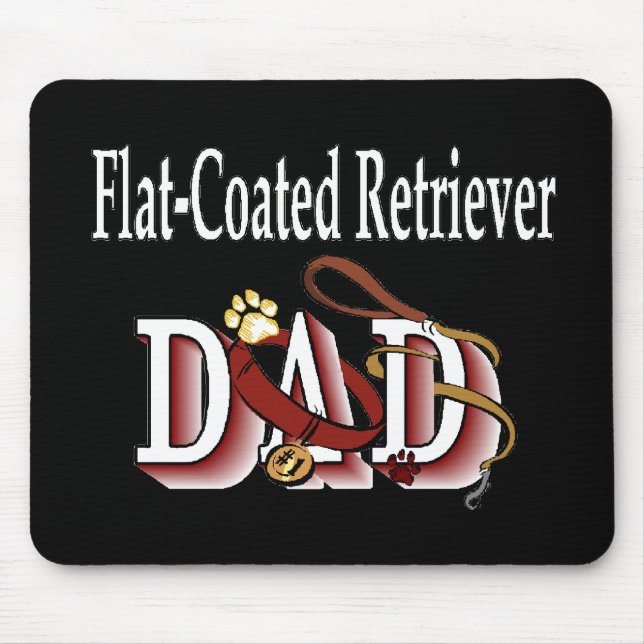 Flachbeschichtete Retriever-Vater-Geschenke Mousepad (Vorne)