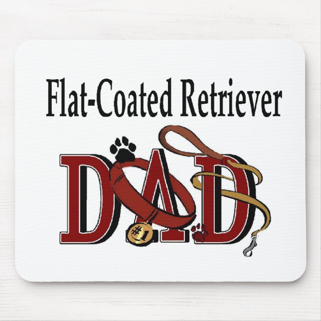 Flachbeschichtete Retriever-Vater-Geschenke Mousepad (Vorne)