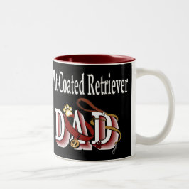 Flachbeschichtete Retriever-Vater-Geschenke Zweifarbige Tasse