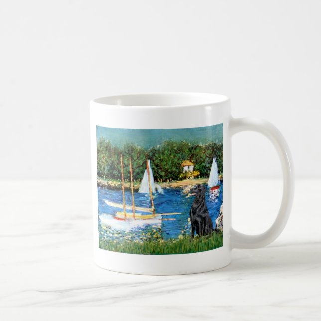 Flachbeschichteter Retriever 1 - Segelboote Tasse (Rechts)