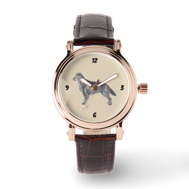 Flachbeschichteter Retriever Armbanduhr (Vorderseite)
