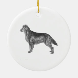 Flachbeschichteter Retriever Keramikornament