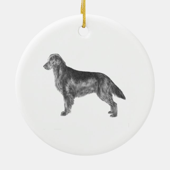 Flachbeschichteter Retriever Keramikornament (Hinten)