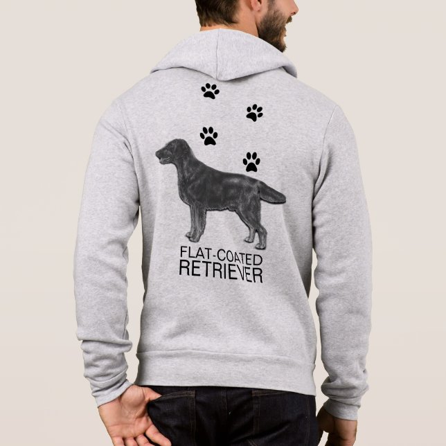 Flachbeschichteter Retriever mit Paw Prints Hoodie (Rückseite)