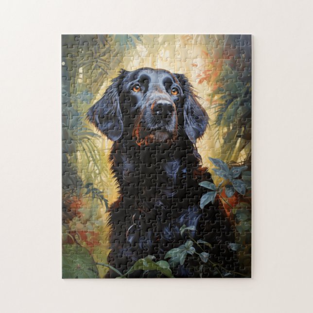 Flachbeschichteter Retriever Puzzle (Vertikal)