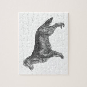 Flachbeschichteter Retriever Puzzle