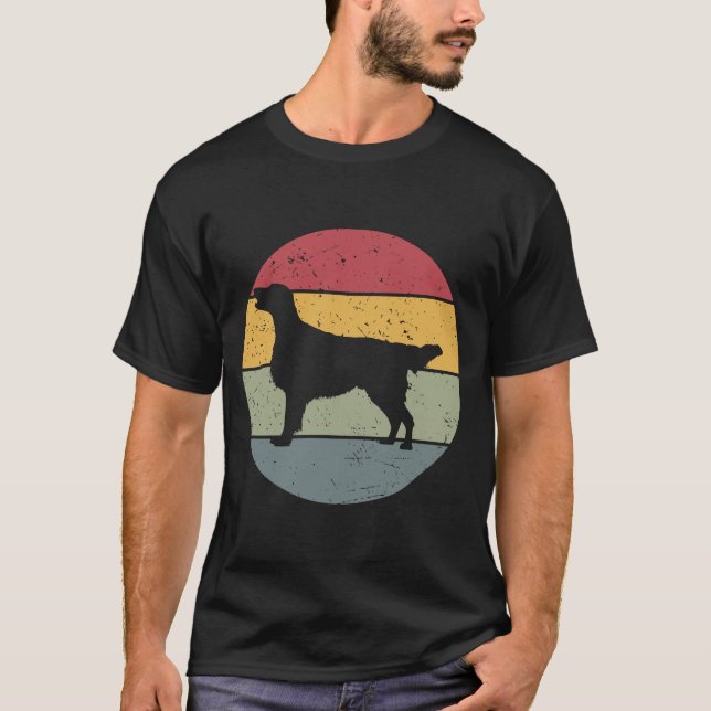 Flachbeschichteter Retriever Vintag T-Shirt (Vorderseite)