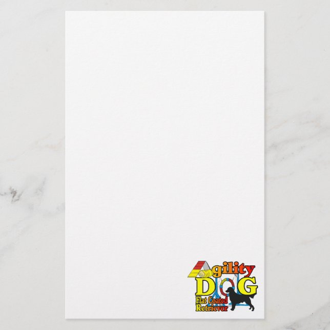 Flachbeschichtetes Retriever-Agility Briefpapier (Vorderseite)