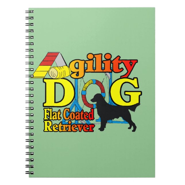 Flachbeschichtetes Retriever-Agility Notizblock (Vorderseite)