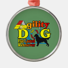 Flachbeschichtetes Retriever-Agility Silbernes Ornament