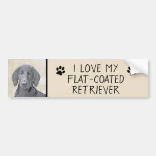 Flachbeschichtetes Retriever-Gemälde - Originale H Autoaufkleber