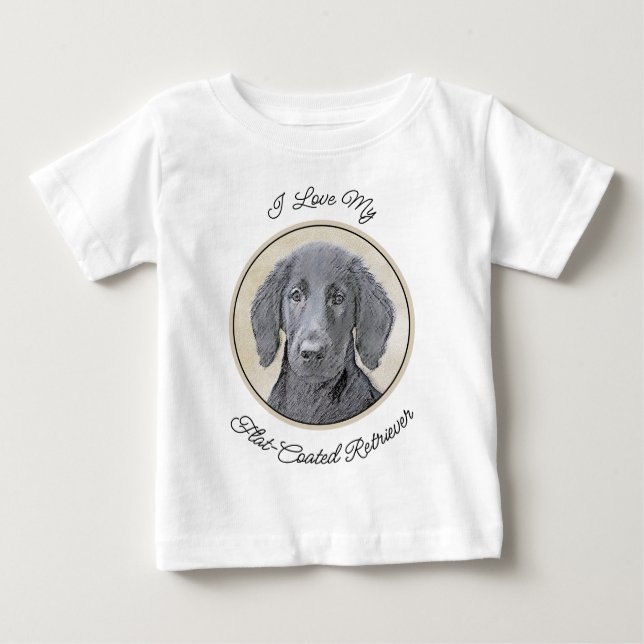 Flachbeschichtetes Retriever-Gemälde - Originale H Baby T-shirt (Vorderseite)