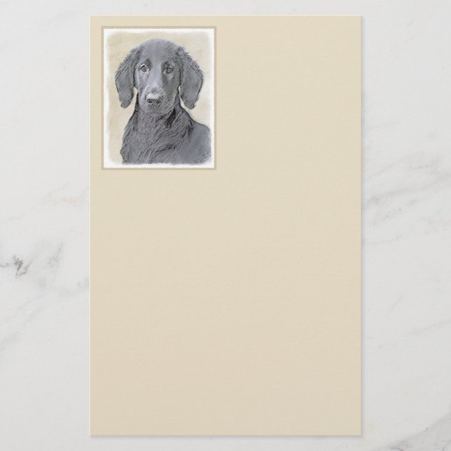 Flachbeschichtetes Retriever-Gemälde - Originale H Briefpapier (Vorderseite)