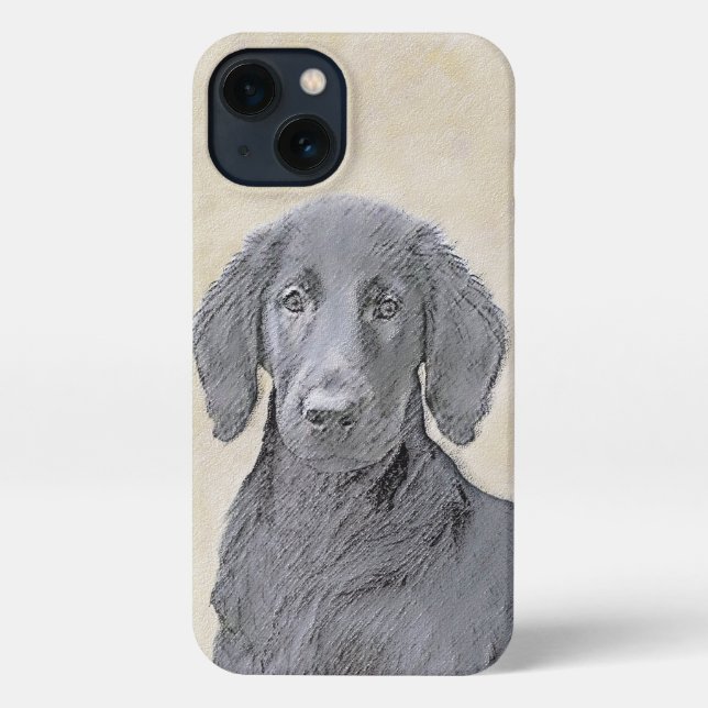 Flachbeschichtetes Retriever-Gemälde - Originale H iPhone Hülle (Rückseite)
