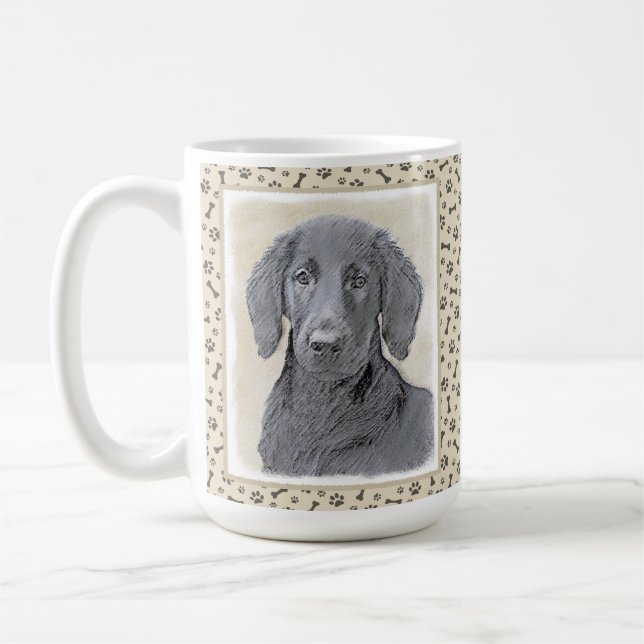 Flachbeschichtetes Retriever-Gemälde - Originale H Kaffeetasse (Links)