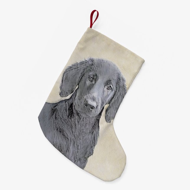Flachbeschichtetes Retriever-Gemälde - Originale H Kleiner Weihnachtsstrumpf (Vorderansicht (hängend))