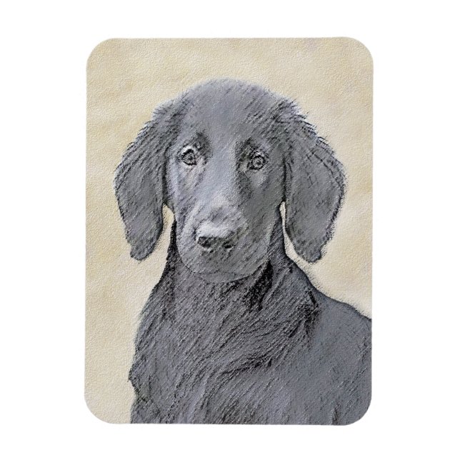 Flachbeschichtetes Retriever-Gemälde - Originale H Magnet (Vertikal)