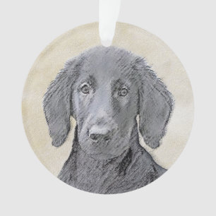Flachbeschichtetes Retriever-Gemälde - Originale H Ornament