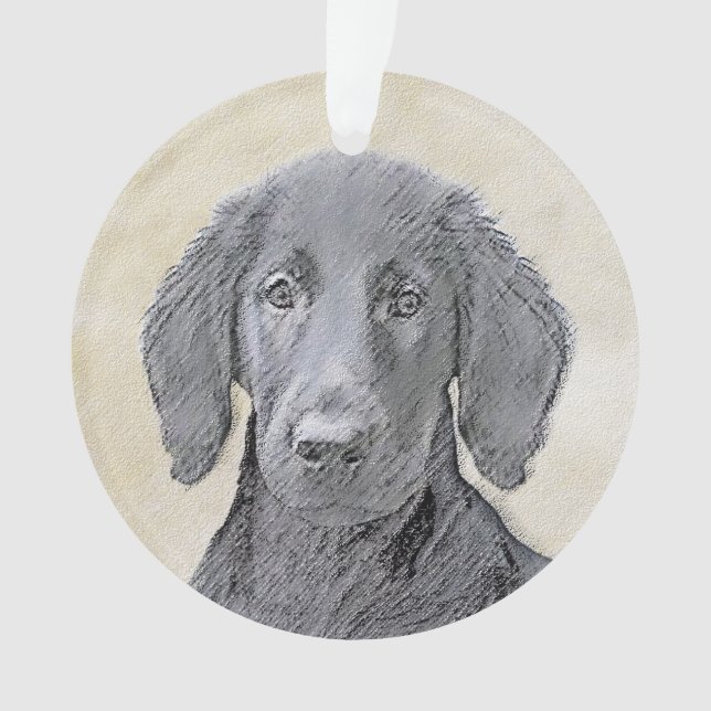 Flachbeschichtetes Retriever-Gemälde - Originale H Ornament (Vorderseite)