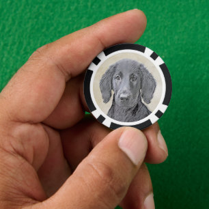 Flachbeschichtetes Retriever-Gemälde - Originale H Pokerchips