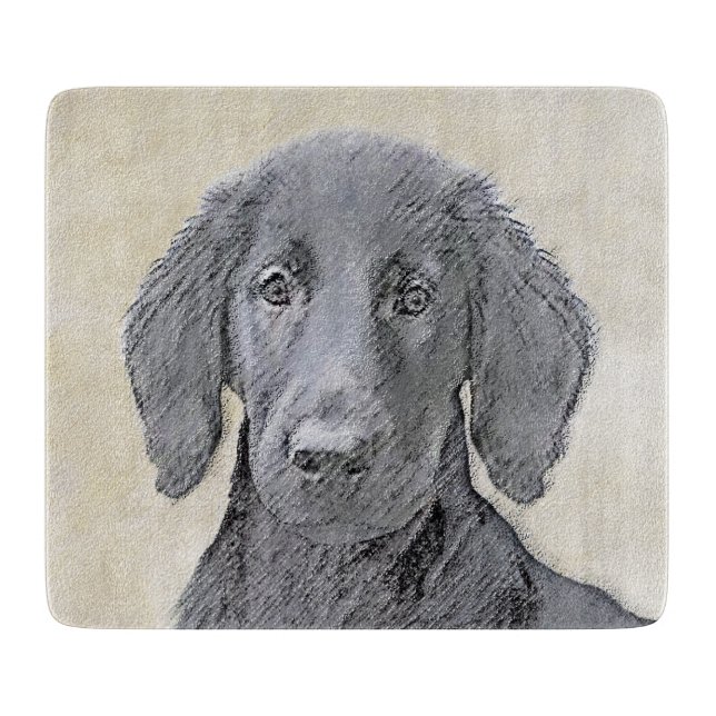 Flachbeschichtetes Retriever-Gemälde - Originale H Schneidebrett (Vorderseite)