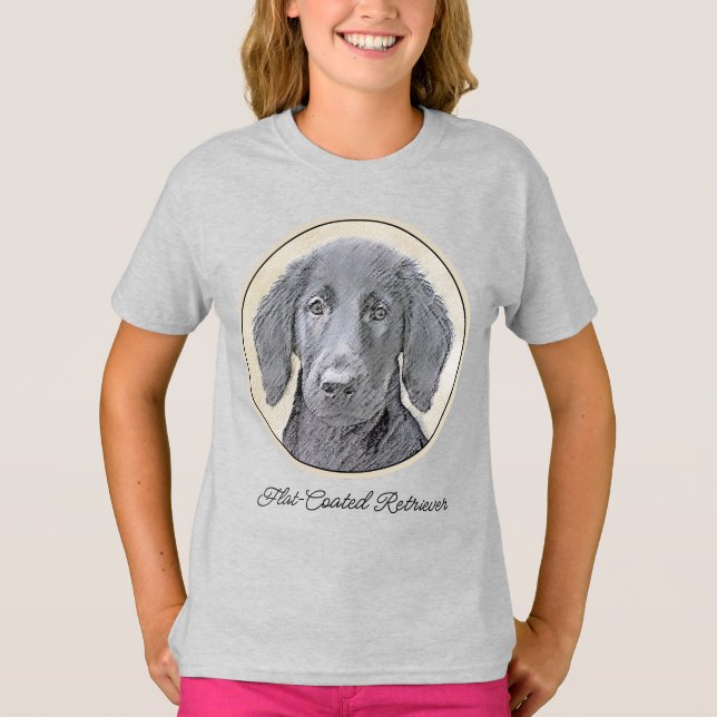 Flachbeschichtetes Retriever-Gemälde - Originale H T-Shirt (Vorderseite)