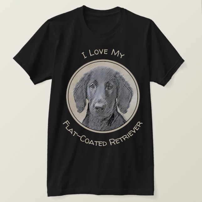 Flachbeschichtetes Retriever-Gemälde - Originale H T-Shirt (Design vorne)