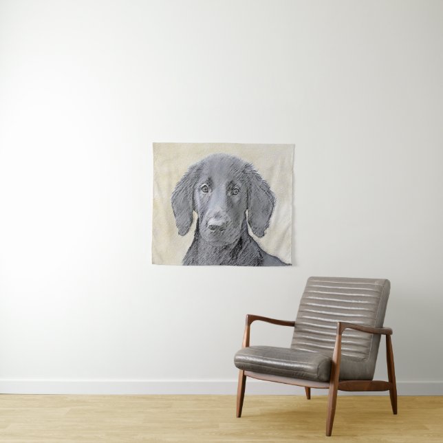 Flachbeschichtetes Retriever-Gemälde - Originale H Wandteppich (Beispiel (Horizontal))