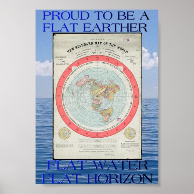 Flachbild-Earth-Map-Poster Poster (Vorne)