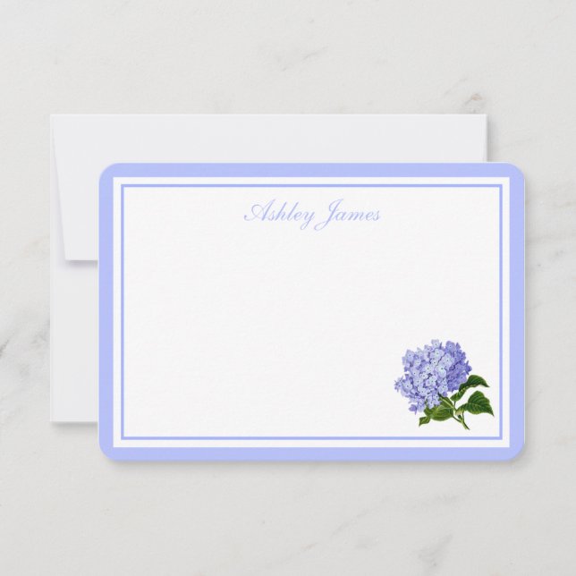 Flachbildkarte (Blue Hydrangea) Mitteilungskarte (Vorderseite)