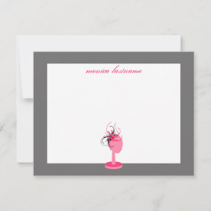 Flachbildschirm - Pink & Black Fascinator Mitteilungskarte