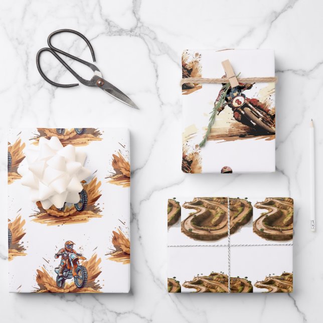 Flachblatt-Set 3 für das Rad-Wrapping Geschenkpapier Set (Vorderseite)