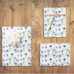 Flachblatt-Set aus 3 Musterbeeren Geschenkpapier Set