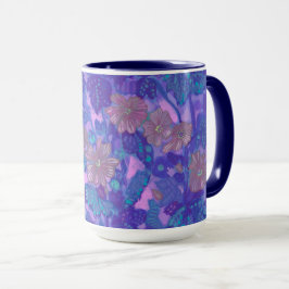 Flachblüten, Malva-Blume Blumenbilder Lila Tasse